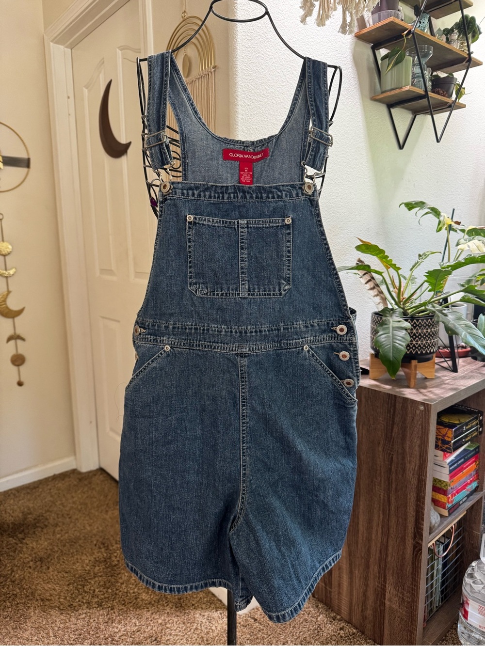 Gloria Vanderbilt Blue Denim Short Overalls